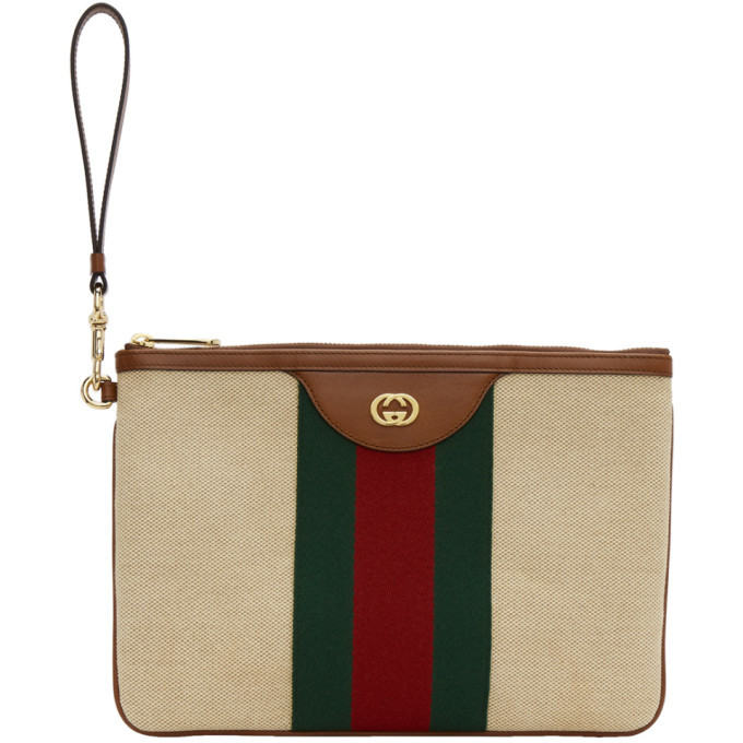 Gucci vintage cheap canvas pouch