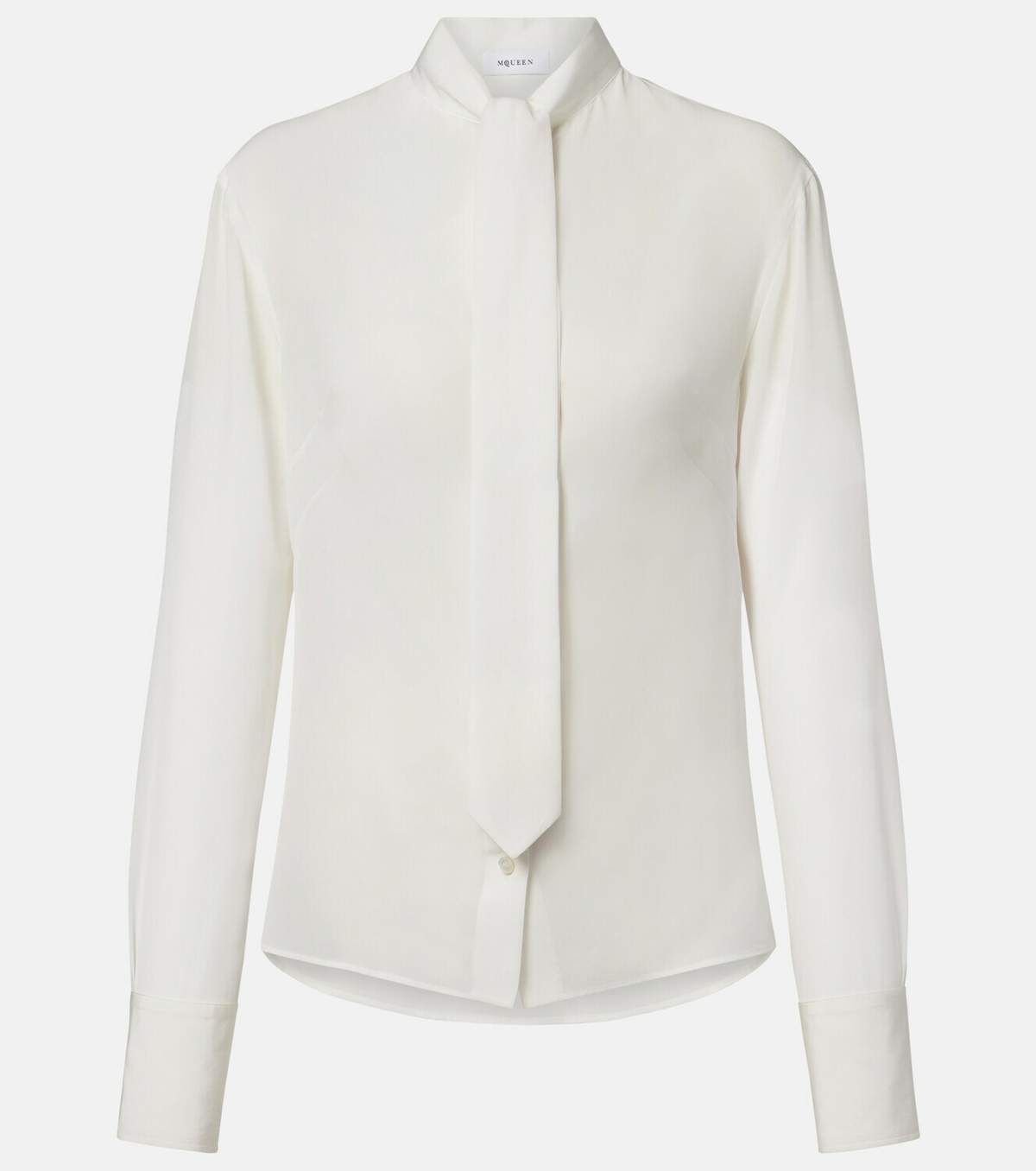 McQueen Tie-neck crêpe de chine blouse