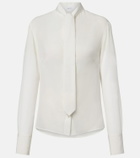 McQueen Tie-neck crêpe de chine blouse