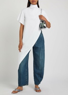 Alaïa Asymmetric Cotton T-shirt White