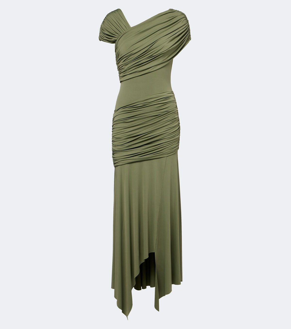 De La Vali Hela asymmetric ruched jersey mididress