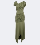 De La Vali Hela asymmetric ruched jersey mididress