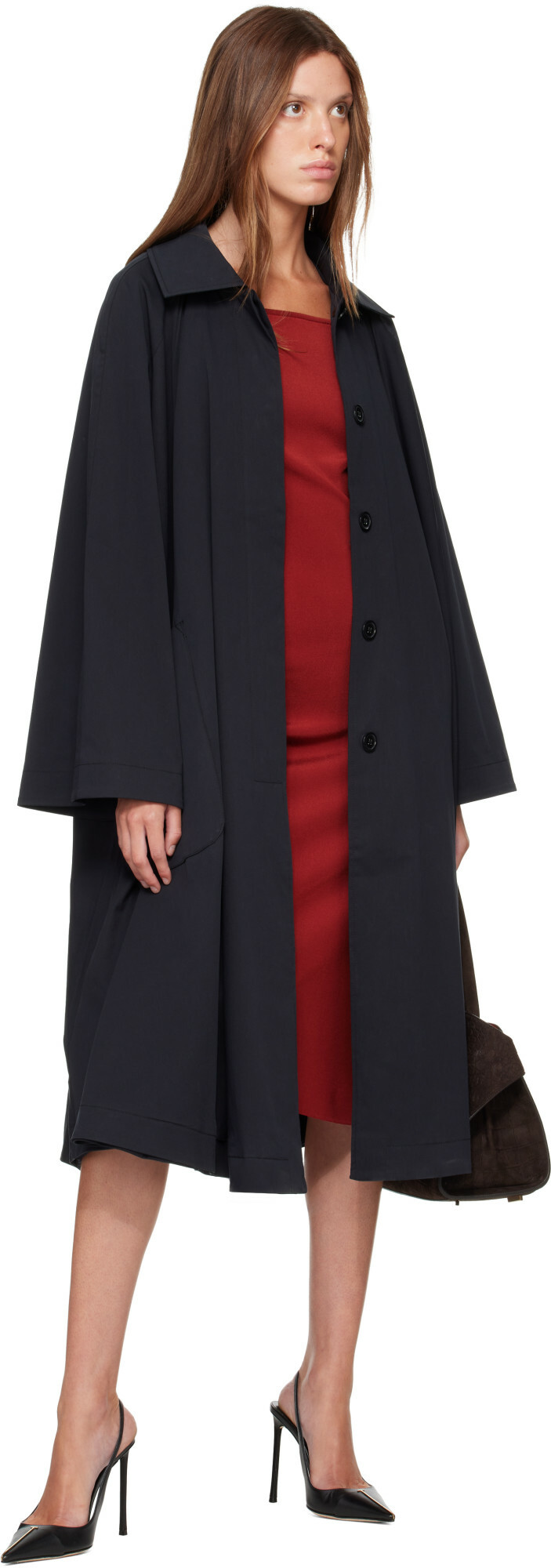Nour Hammour Black Jane Cotton Swing Coat