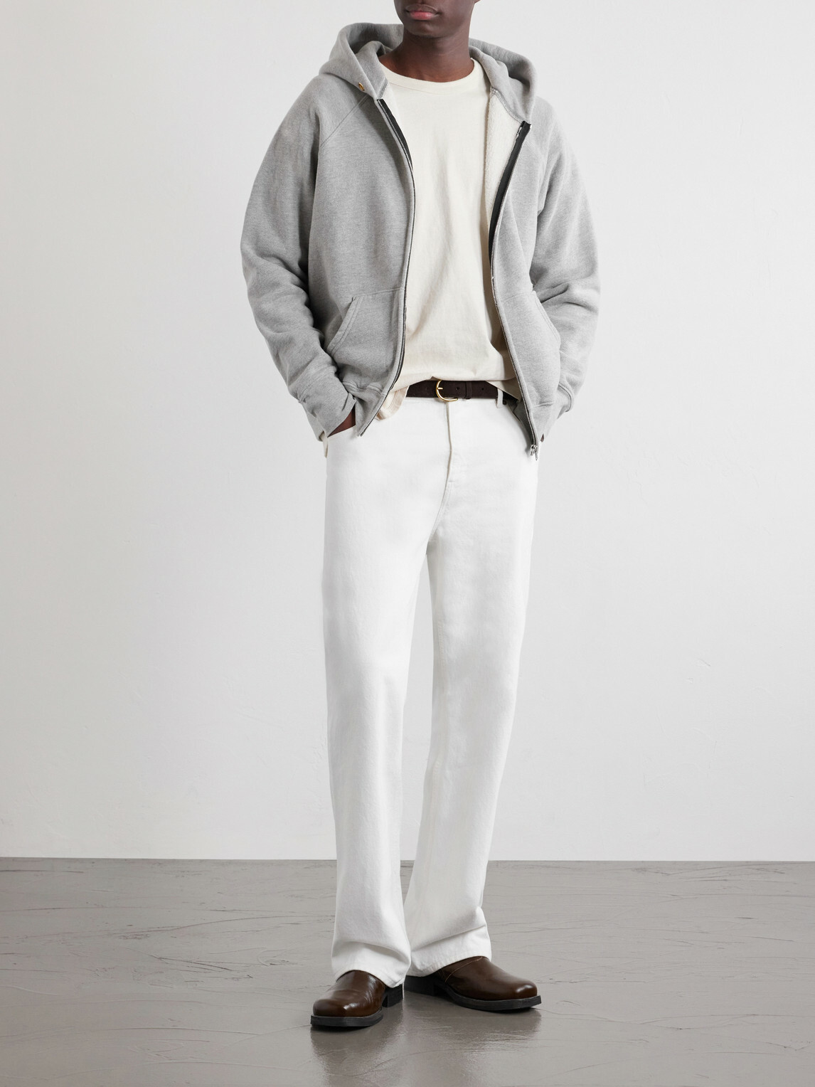 Les Tien - Cotton-Jersey Zip-Up Hoodie - Gray Les Tien