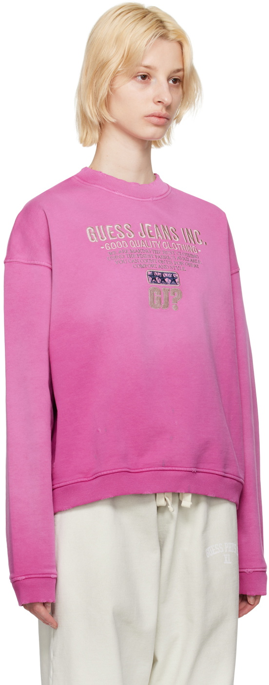 GUESS USA Pink Distressed Sweatshirt