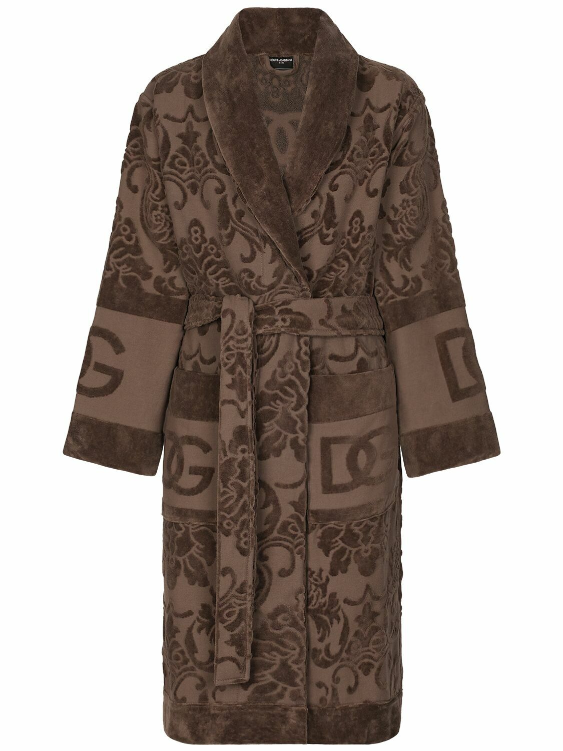 DOLCE & GABBANA Logo Jacquard Cotton Bathrobe