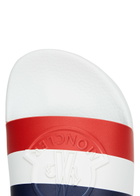 Moncler Basile Striped Rubber Sliders White