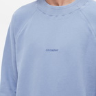 C.P. Company Men's Garment Dyed Centre Logo Crew Sweat in Infinity