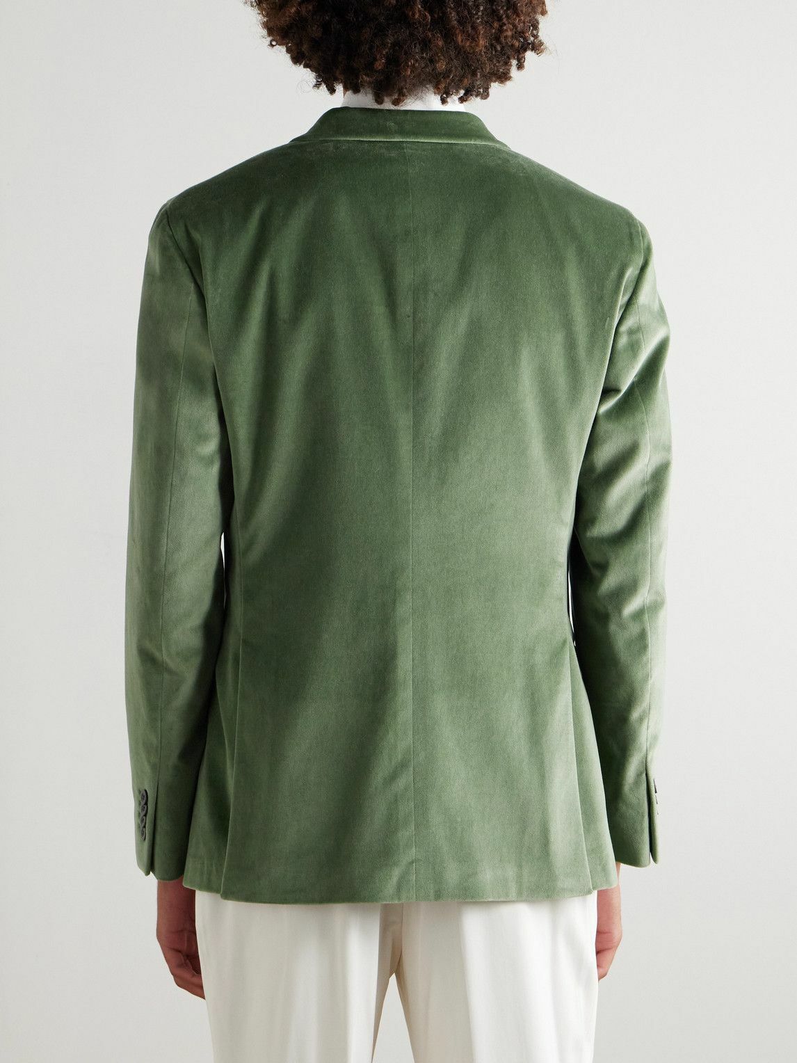 Boglioli - Slim-Fit Shawl-Collar Cotton-Blend Velvet Tuxedo Jacket - Green