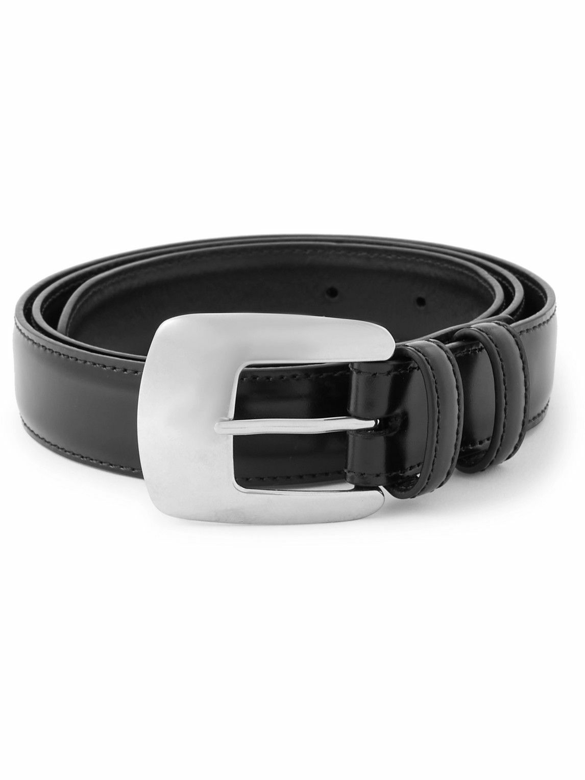 CELINE - 2.5cm Glossed-Leather Belt - Black