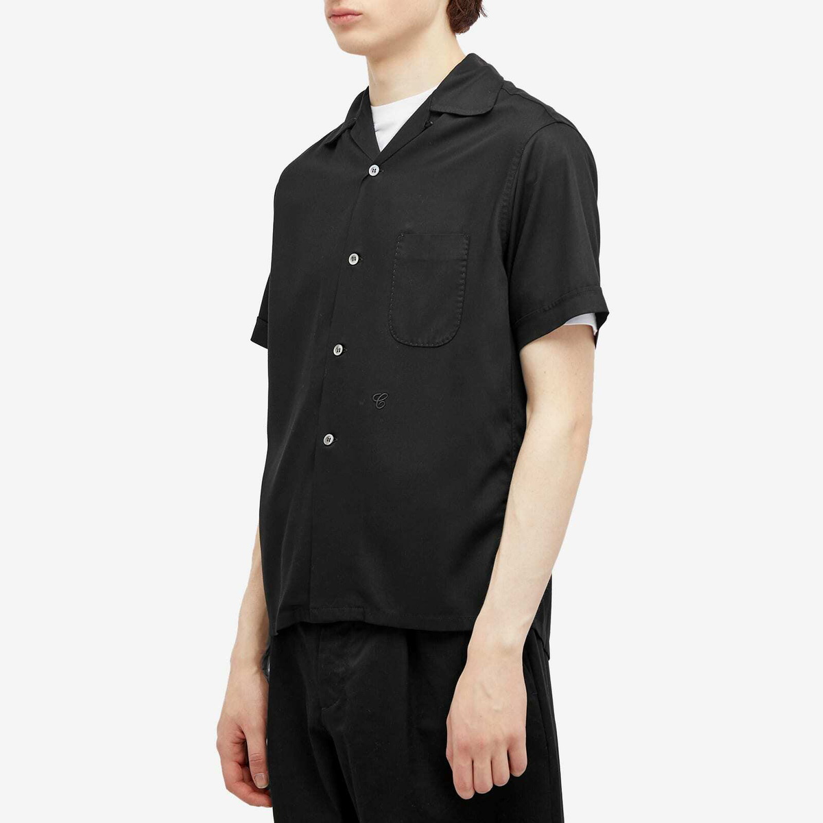 Maison Margiela Men's Twill Vacation Shirt in Black Maison Margiela