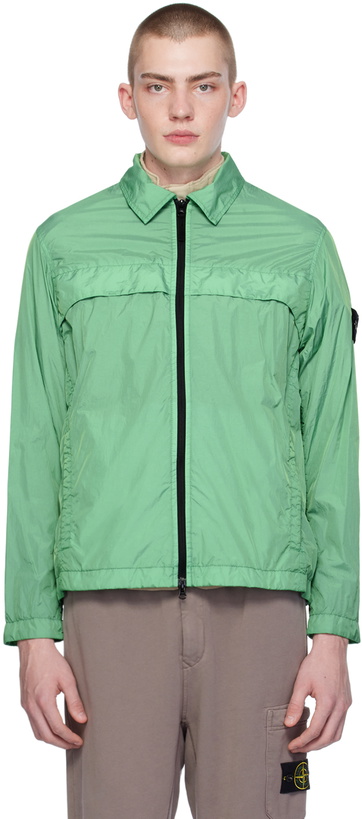 Photo: Stone Island Green Garment-Dyed Jacket