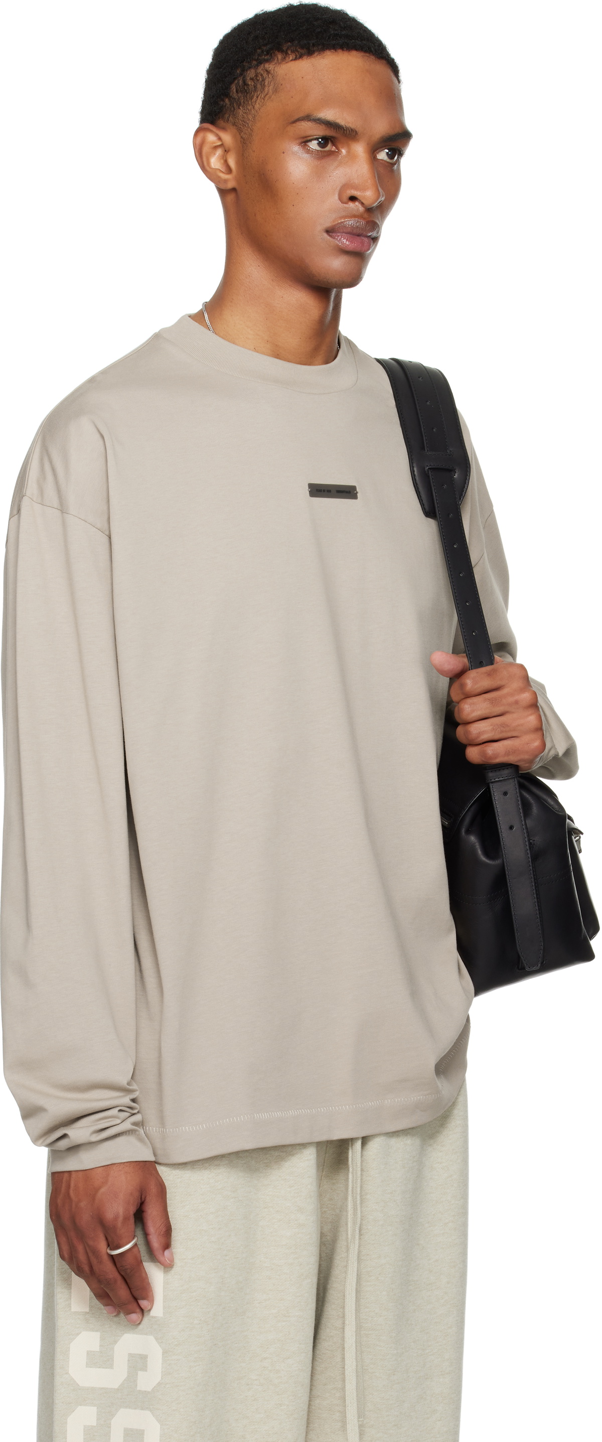 Fear of God ESSENTIALS Taupe Classic Fit Long Sleeve T-shirt