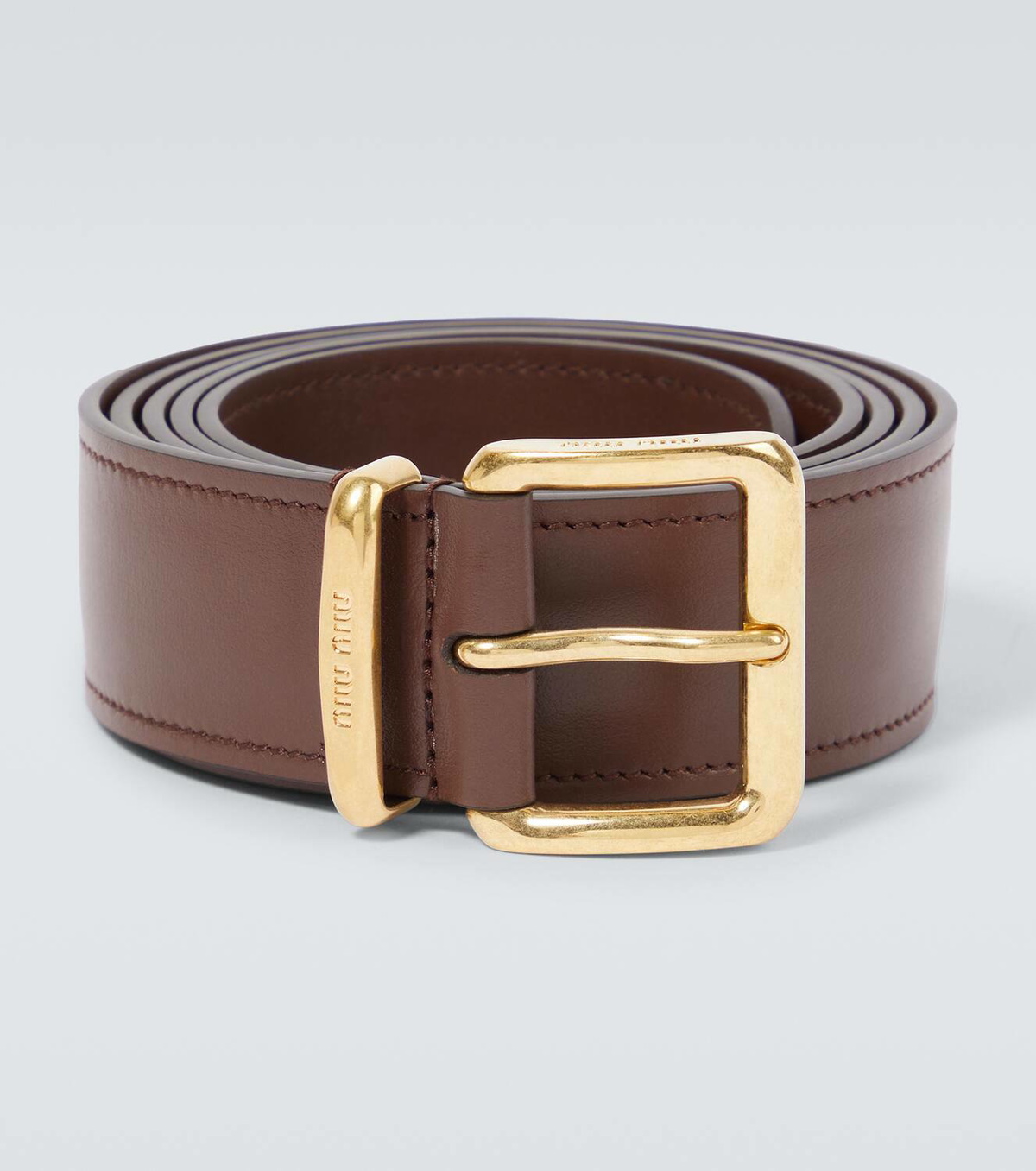 Leather belt in brown - Miu Miu | Mytheresa