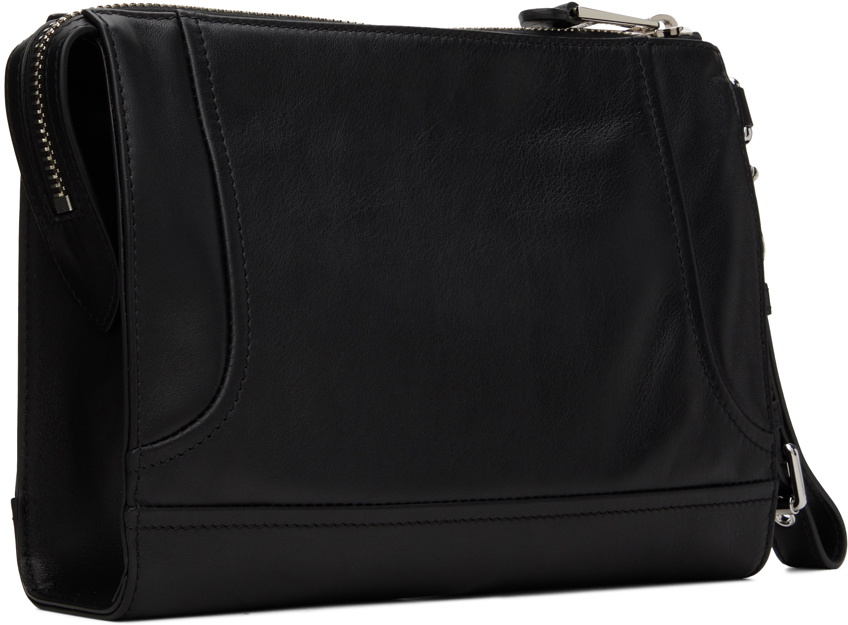 Moschino Black Biker Calfskin Pouch