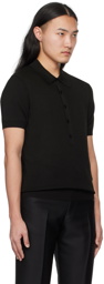 TOM FORD Black Spread Collar Polo