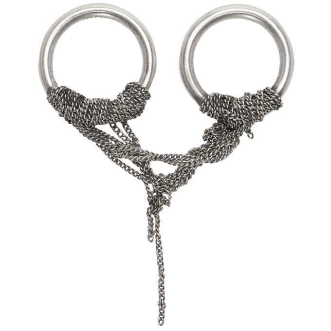 Ann Demeulemeester Silver Double Chain Ring Ann Demeulemeester