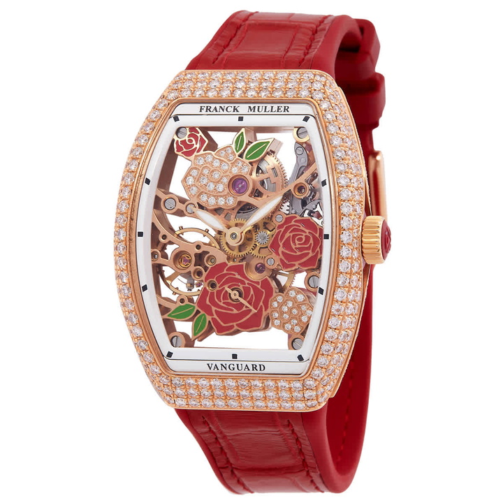 Photo: Franck Muller Vanguard Rose Skeleton Hand Wind Ladies Watch V 32 S6 SQT ROSE COL DRM D MVT D 5N