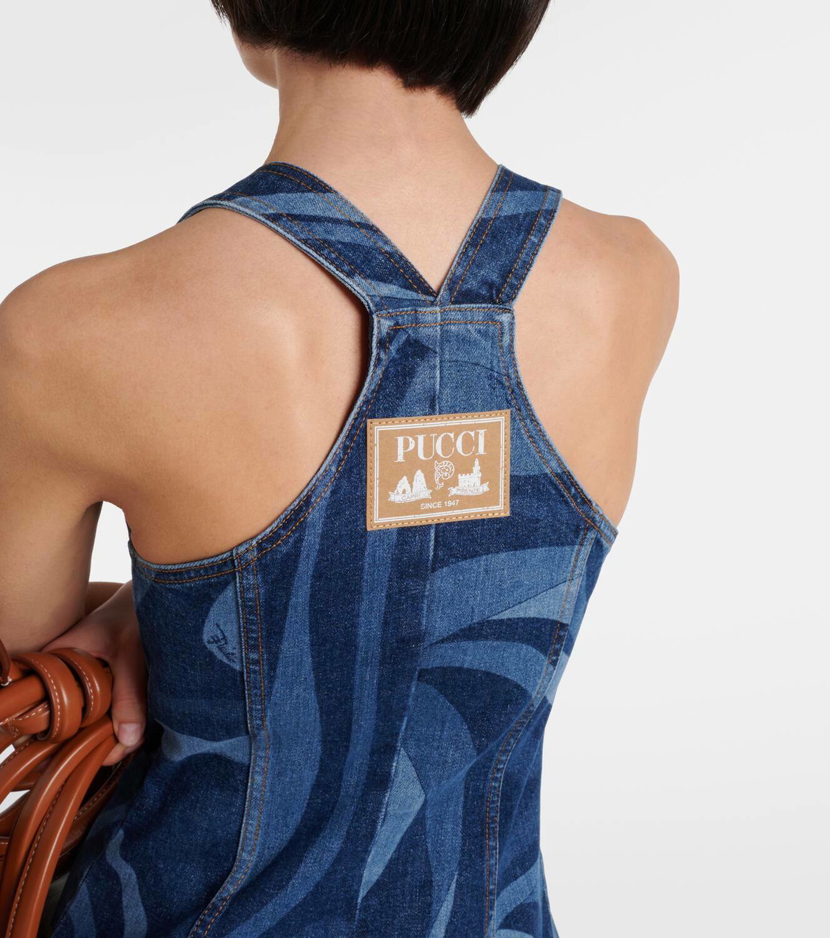 Pucci Marmo-printed denim minidress Emilio Pucci