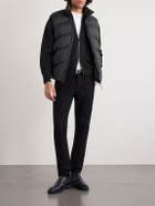 TOM FORD - Leather-Trimmed Merino Wool Cardigan - Black