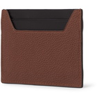 LOEWE - Logo-Debossed Smooth and Full-Grain Leather Cardholder - Brown