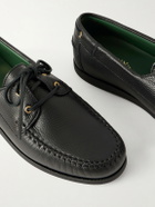 VINNY's - Boatman Full-Grain Leather Boat Shoes - Black