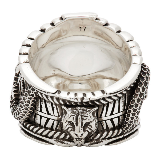 Gucci Silver Garden Snake Ring Gucci