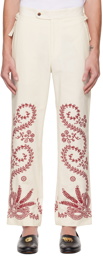 Bode White Pilea Trousers