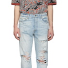 Amiri Blue Destroyed Slouch Jeans