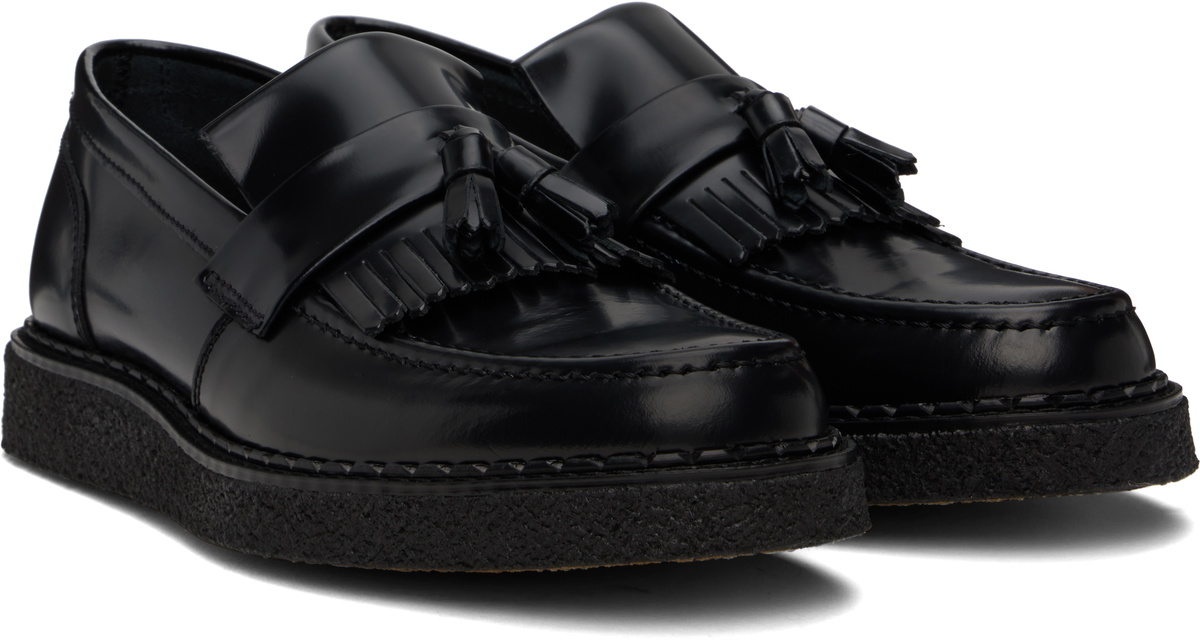 Fred Perry Black George Cox Edition Leather Tassel Loafers