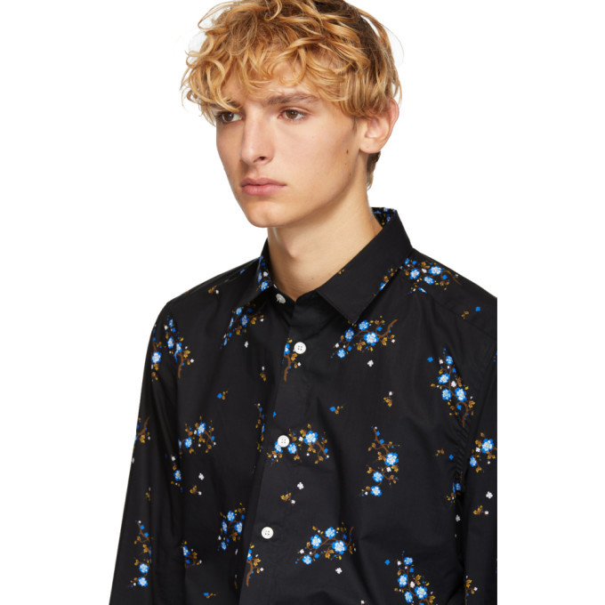 Kenzo Black Floral Urban Slim Shirt Kenzo