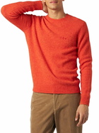MC2 Saint Barth Man Orange Stretch Wool Sweater With St. Barth Embroidery
