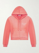 Acne Studios - Feida Cropped Logo-Print Cotton-Jersey Zip-Up Hoodie - Red