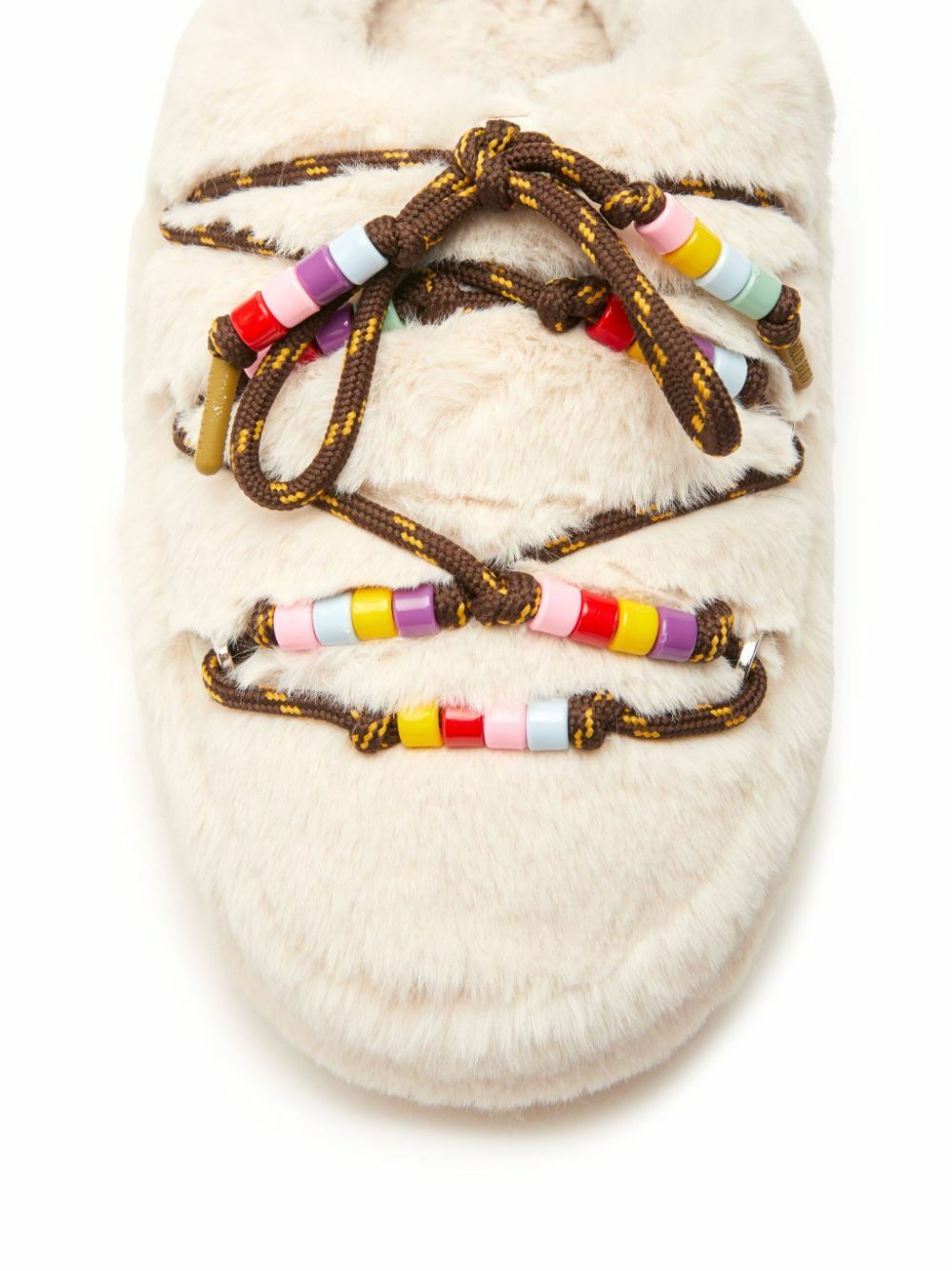 Moon Boot Faux-Fur Beaded Mules