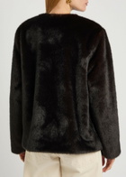 Veronica Beard Griselda Faux fur Jacket Dark Brown