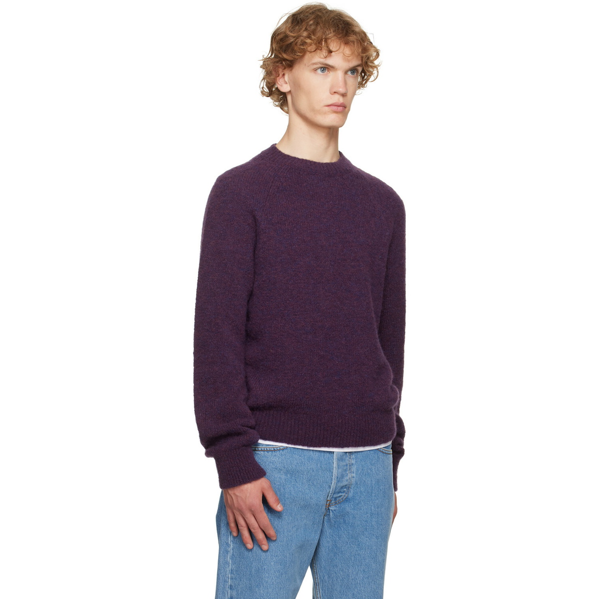 Dries Van Noten Purple Alpaca Sweater