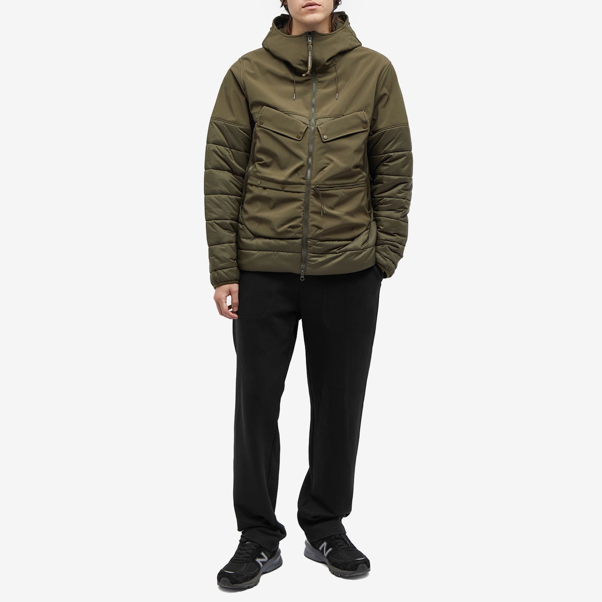 C.P. Company Men's Shell-R Mixed Goggle Jacket in Ivy Green
