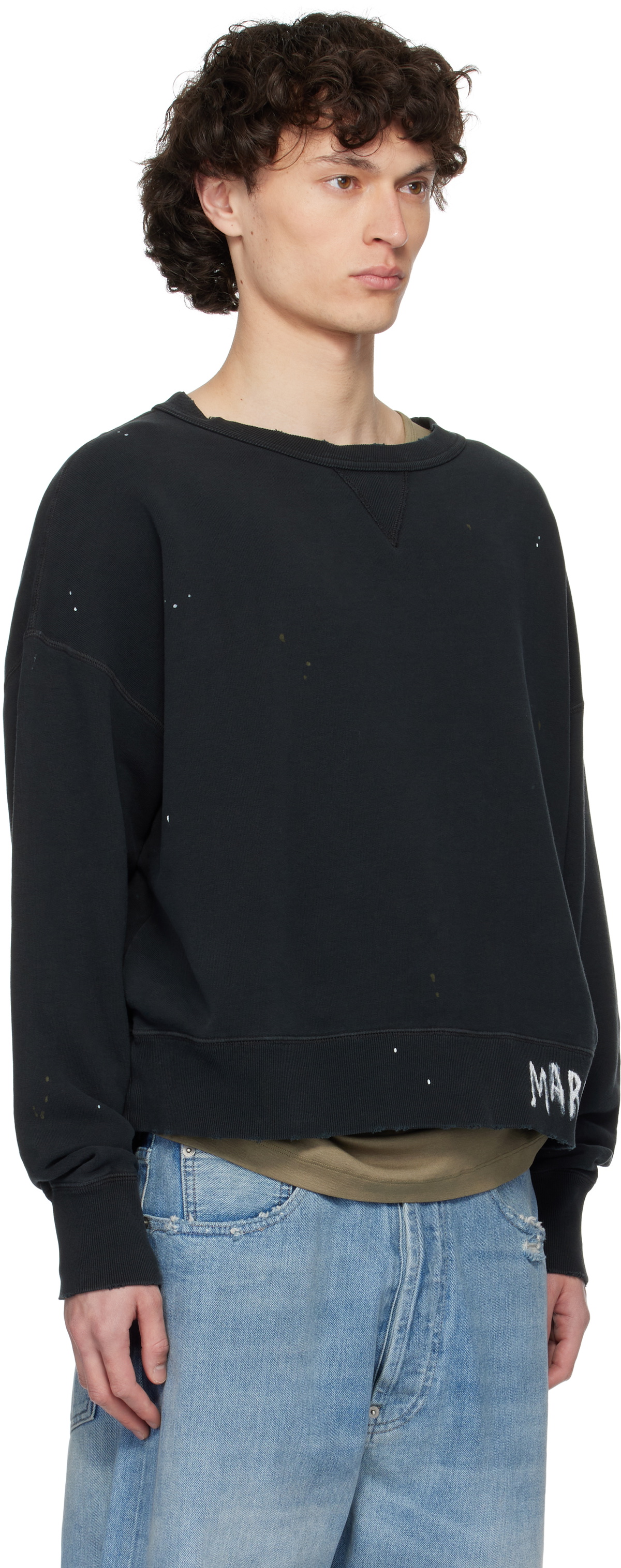 Maison Margiela Black Graffiti Logo Sweatshirt Maison Margiela