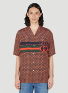 Gucci - Houndstooth Bowling Shirt in Red