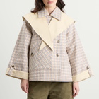 Damson Madder Women's Jerry Reversible Crop Trench Coat in Stone