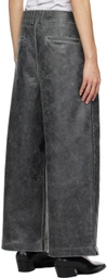 VAQUERA Gray Distressed Leather Pants