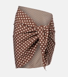 Montce Draped polka-dot beach cover-up