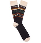 Anonymous Ism - Fair Isle Jacquard-Knit Socks - Men - Navy