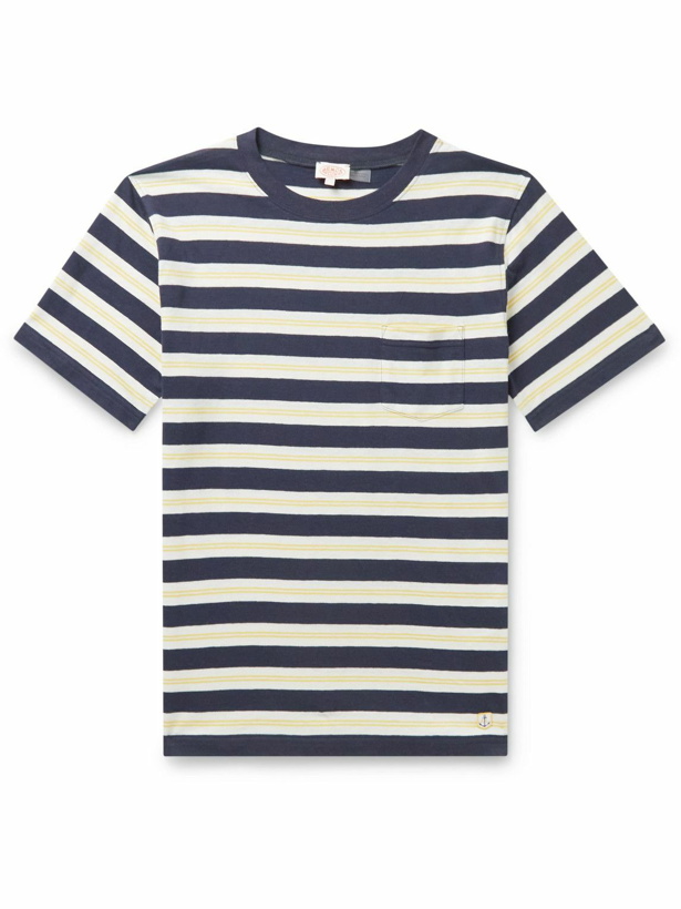 Photo: Armor Lux - Breton Striped Cotton and Linen-Blend Jersey T-Shirt - Blue