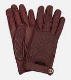 Gucci GG debossed leather gloves