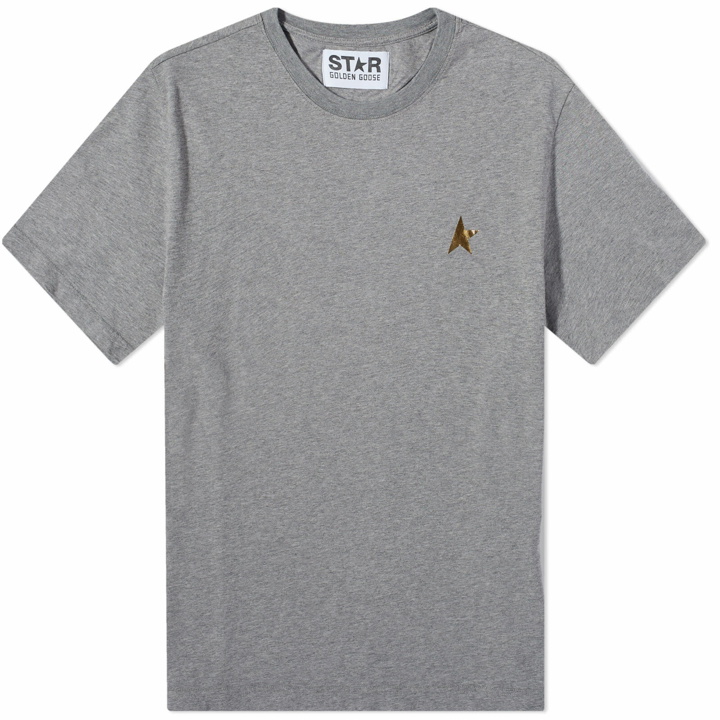 Photo: Golden Goose Men's Star Logo T-Shirt in Grey Melange