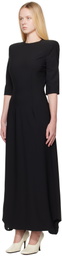 ALAINPAUL Black Tailored Fuseau Maxi Dress