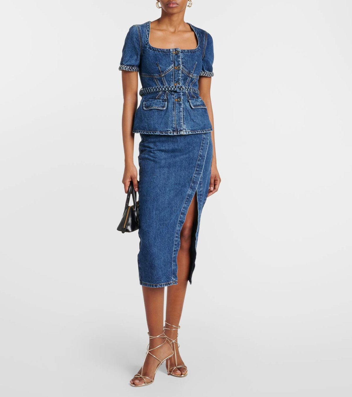 Self-Portrait Denim midi dress Self-Portrait