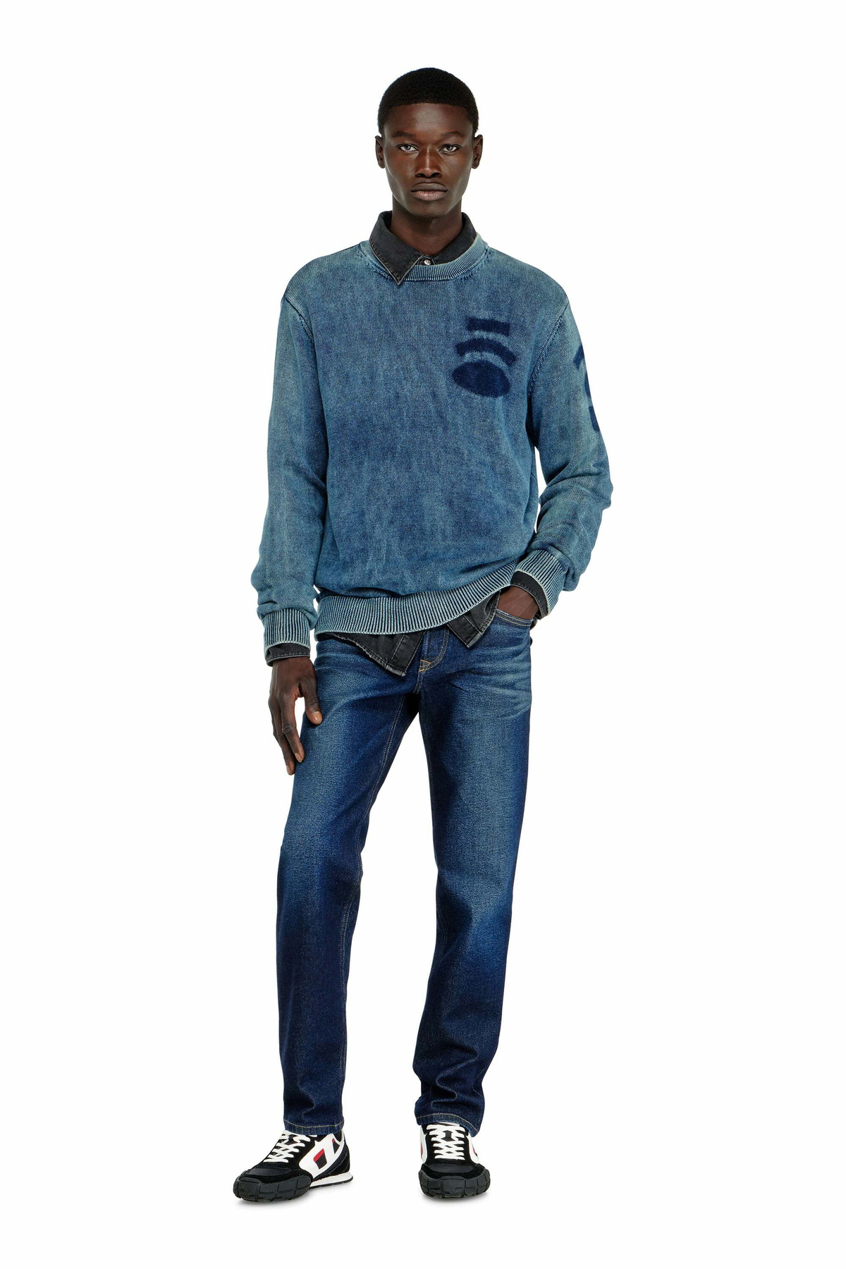 Diesel Regular Jeans Regular Waist 2023 D-Finitive, Dark blue, Button fly