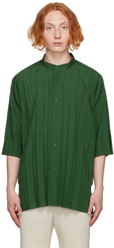 Photo: Homme Plissé Issey Miyake Green Edge Short Sleeve Shirt